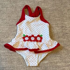 Florence Eiseman Red Polka Dot Swimsuit, 2T